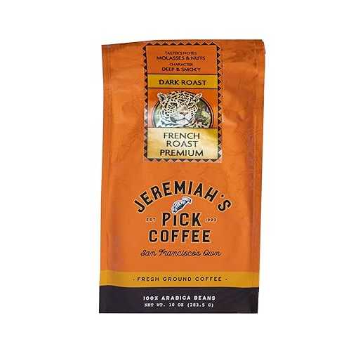 フレンチ ロースト - ドリップ用挽いたコーヒー - 10オンス、カフェイン入り Jeremiah's Pick Coffee French Roast - Ground Coffee for Drip - 10oz, Caffeinated