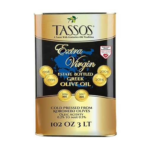 ???? ?? ??? ??? ?? (???) 3L Tassos Extra Virgin Olive Oil ( Cold Pressed Koroneiki Olives ) 3 Ltr Tin
