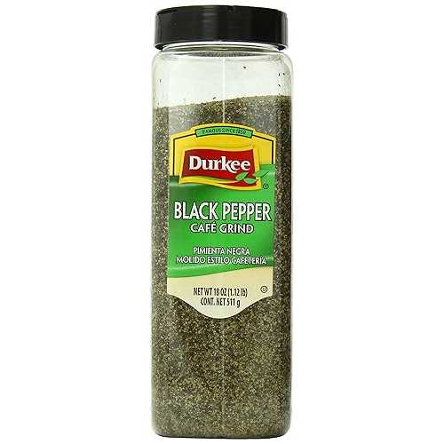 ダーキーペッパーブラックカフェグラインド、18オンス容器（2個パック） Durkee Pepper Black Cafe Grind, 18-Ounce Containers (Pack of 2)