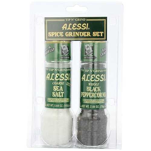 ??? ???? ??, ?? ?? ? ?? ?? (6? ?) Alessi Grinder Set, Sea Salt and Black Peppercorns, Pack of 6