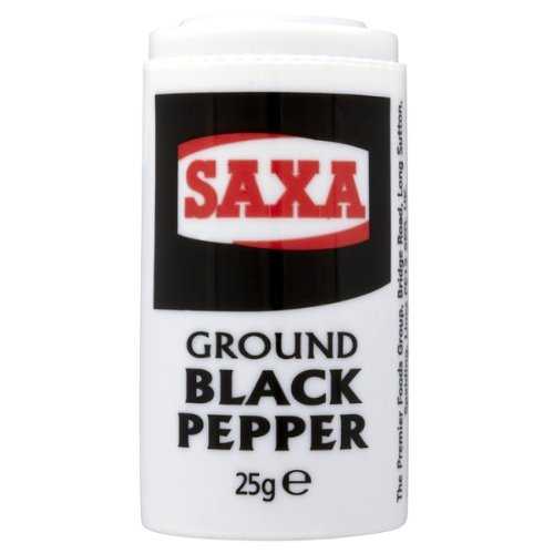 サクサ グランドブラックペッパー 12 x 25g Saxa Ground Black Pepper 12 x 25g