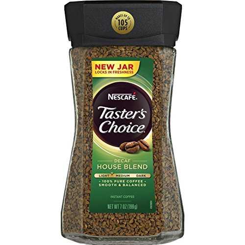 Nescaf・・ Nescafe Taster's Choice Decaf Instant Coffee, House Blend New Jar, 7 Ounce (Pack of 3)