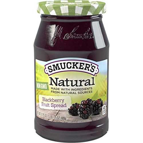 Smucker's Natural Non GMO Fruit Spread 17.25oz (Pack of 6) (Blackberry)