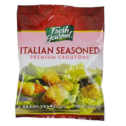 フレッシュグルメ、イタリアン味付けクルトン 0.5オンス (250カウント) Fresh Gourmet, Italian Seasoned Croutons 0.5 oz. (250 Count)