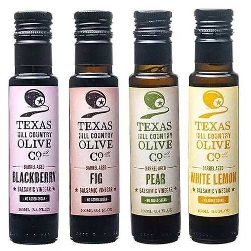??? ?? ?? 4? (? 100ml): ????, ???, ???, ??? ?? TEXAS HILL COUNTRY OLIVE CO. Balsamic Vinegar Combo Gift Set 4 Pack (100ml Each): Blackberry, Fig, Pear, White Lemon