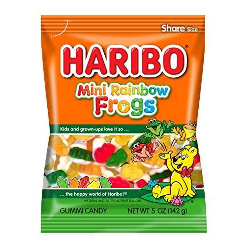 ??? ?? ??, ?? ???? ???, 5?? ?? (12? ?) HARIBO Gummi Candy, Mini Rainbow Frogs, 5 oz. Bag (Pack of 12)