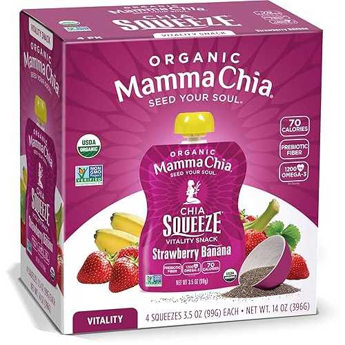 ?? ?? ??? ?? ??? ??, ?? ???, ?? ???. USDA ???, ?GMO, ??, ??? ??, ??. ??? ??, 70????, 99g (24? ?) Mamma Chia Organic Vitality Squeeze Snack, Strawberry Banana, 24-