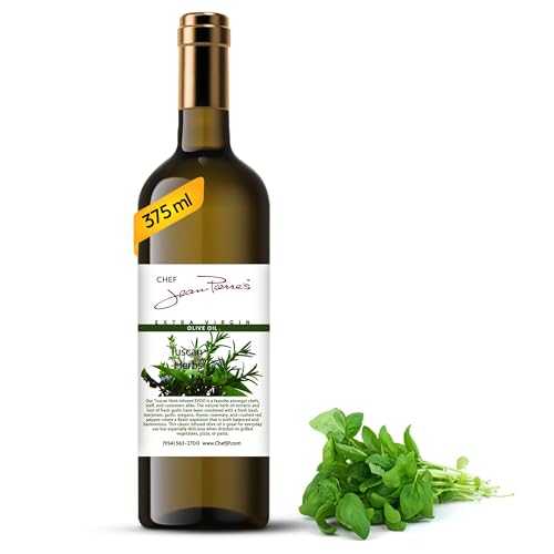 Chef Jean-Pierre's Chef Jean Pierre's Tuscan Herb Olive Oil - Naturally Infused, 375ml (12.5oz) Glass Bottle - Elevate Your Dishes with a Burst of Flavorful Sophistication