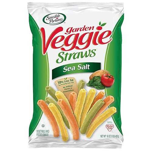 Sensible Portions Garden ベジストロー、シーソルト、16 オンス (6 個パック) Sensible Portions Garden Veggie Straws, Sea Salt, 16 Oz (Pack of 6)