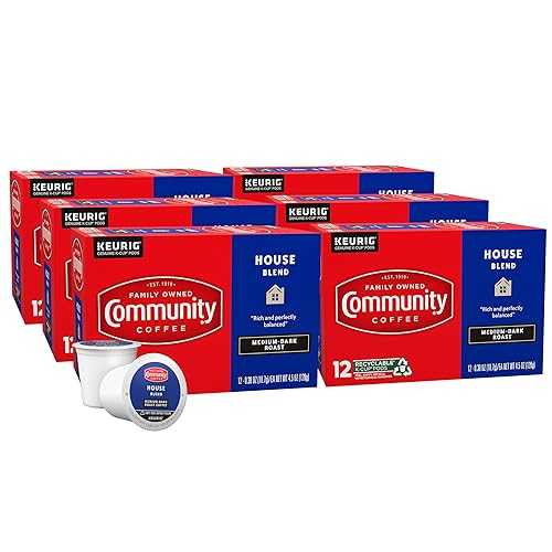 ???? ?? ??? ??? 72? ?? ??, ??? ?? ???, ??? 2.0 K-? ??? ?? Community Coffee House Blend 72 Count Coffee Pods, Medium Dark Roast, Compatible with Keurig 2.0 K-Cup Brewers, 12 Count (P