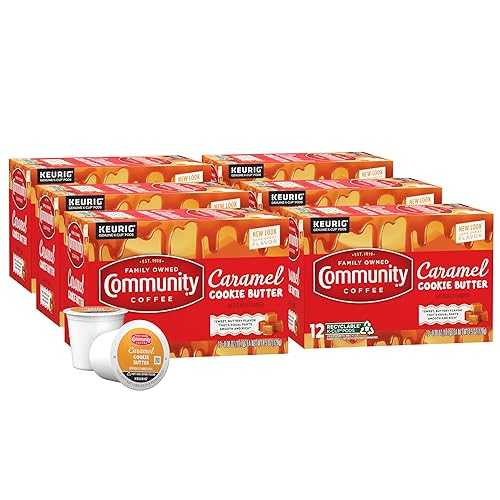 ???? ?? ?? ???? 72? ?? ??, ??? ???, ??? 2.0 K-? ??? ??, 12?? (6?) Community Coffee Caramel Cookie Butter Flavored 72 Count, Medium Roast, Keurig K-Cup Coffee Pods, 12 Count (Pack