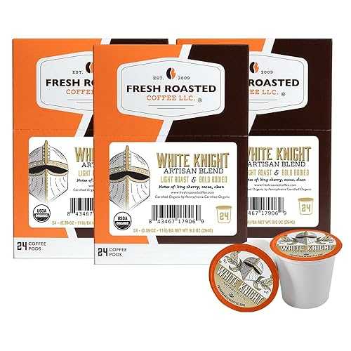 ??? ???? ??, ?? ?? ??? ??? ??? ??? ???, ?? | ??? K-? ???? 72? ? Fresh Roasted Coffee, Organic White Knight | USDA Organic, Kosher | Light Roast 72 Pods for K Cup Brewers