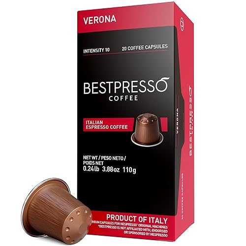 ネスプレッソ オリジナルマシン用 Bestpresso コーヒー 120 アルミニウムポッド 認定された本物のエスプレッソ ヴェローナ ブレンド (高強度) ポッド ネスプレッソ オリジナルと互換性 60 日間満足保証 Bestpresso Coffee for Nespresso Original Mach