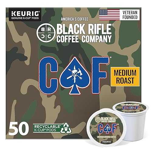 ?? ??? ?? ??? CAF, ??? ??? K ?, 50? ?? ?? ?? ?? Black Rifle Coffee Company CAF, 50 Count, Medium Roast K Cups - Single Serve K Cups Coffee Pods - Kcup Pods Compatible with Keurig 1.0 &