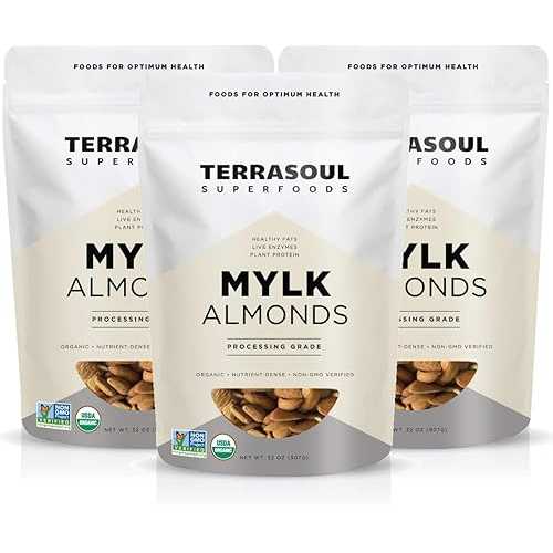 Terrasoul Superfoods 生の低温殺菌されていないオーガニック アーモンド (牛乳グレード)、6 ポンド Terrasoul Superfoods Raw Unpasteurized Organic Almonds (Mylk Grade), 6 Pounds