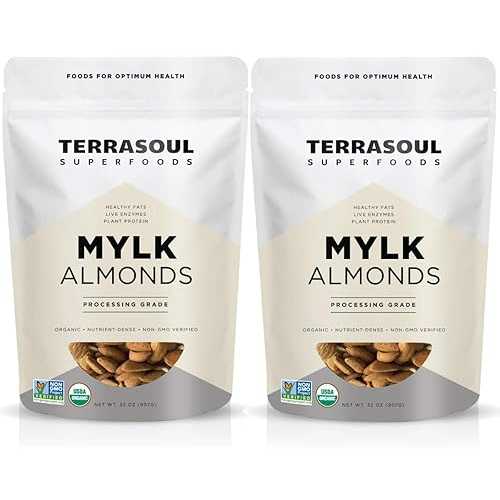 Terrasoul Superfoods 生の低温殺菌されていないオーガニック アーモンド (牛乳グレード)、4 ポンド Terrasoul Superfoods Raw Unpasteurized Organic Almonds (Mylk Grade), 4 Pounds
