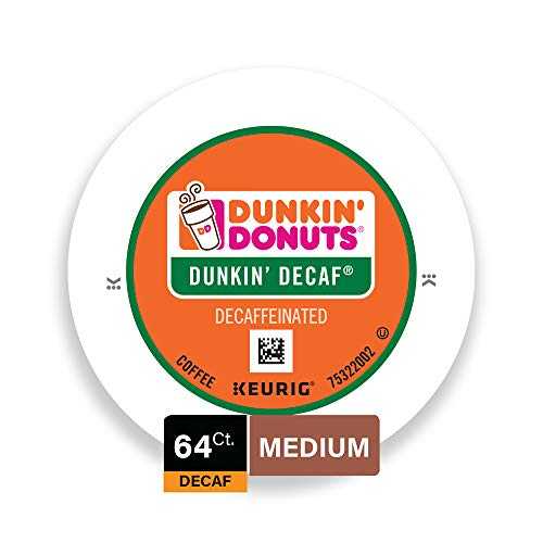 ダンキンドーナツ ミディアムロースト デカフェコーヒー 64Kカップ キューリグコーヒーメーカー用 Dunkin' Donuts Medium Roast Decaf Coffee, 64 K Cups for Keurig Coffee Makers