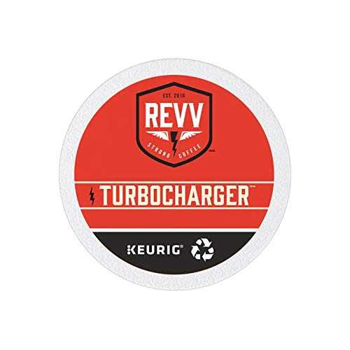 REVV ターボチャージャー、シングルサーブ キューリグ K カップ ポッド、ダーク ロースト コーヒー、60 個 REVV Turbocharger, Single-Serve Keurig K-Cup Pods, Dark Roast Coffee, 60 Count