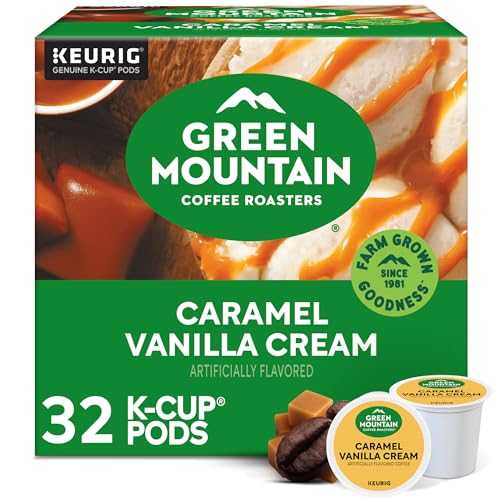 Green Mountain Coffee Roasters キャラメルバニラクリーム、シングルサーブキューリグ K カップポッド、フレーバーライトローストコーヒーポッド、32 個 Green Mountain Coffee Roasters Caramel Vanilla Cream, Single-Serve Keurig K-Cup Pods, Flav