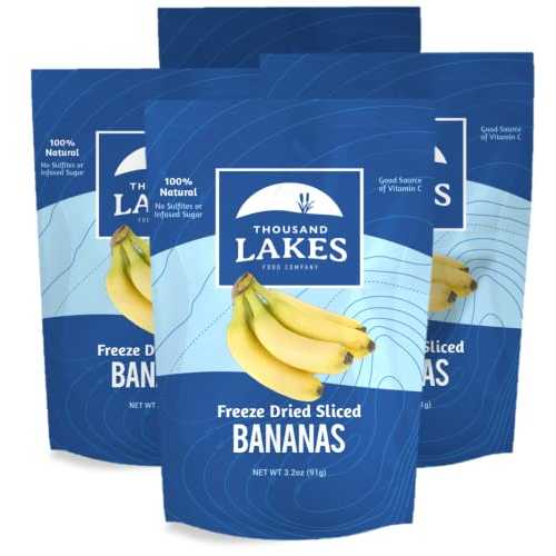???? ???? ?? ?? ?? ? ?? - ??? 4? 3.2?? (? 12.8??) | ??? Thousand Lakes Freeze Dried Fruit - Sliced Bananas 4-pack 3.2 ounces (12.8 ounces total) | No Sugar Added | No Oils or Fat