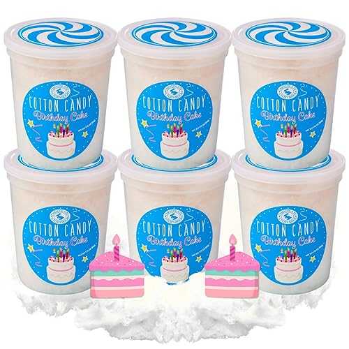 ?? ??? ??? 6? ? ??, ??, ?? ??, ?? ??? ?? ??? ???? CHOCOLATE STORYBOOK Cotton Candy ? Unique Idea for Holidays, Birthdays, Gag Gifts, Party Favors (Birthday Cake, 1.75 oz each, 6-Pa