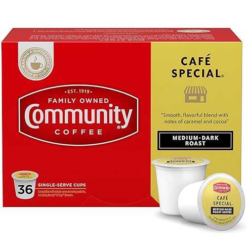 Community Coffee Caf・・ Special Medium Dark Roast, Single-Serve Keurig K-Cup Pods, 36 Count (Pack of 1)