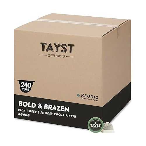 ???? ?? ??? ?? ?? | 240?? ?? & ???? | 100% ??? ?? ??? K-? ?? | ??? ??? ?? ?? Tayst Coffee Roaster Tayst Coffee Pods, Bold & Brazen Dark Roast, K Cups Compatible with Ke