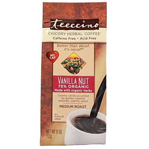 Teeccino ハーバルコーヒー、地中海バニラナッツ、カフェインフリー、11 オンスバッグ (3 個パック) Teeccino Herbal Coffee, Mediterranean Vanilla Nut, Caffeine-Free, 11-Ounce Bags (Pack of 3)