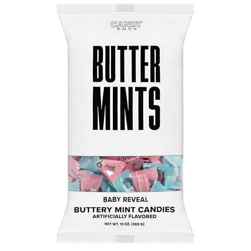 ?? ?? - ??? ?? ???? - 13?? ? - 100? ?? ?? ?? - ??? ?? ??? Candy Envy - Baby Reveal Buttermints - 13 oz. Bag - 100 Individually Wrapped Candy Mints - Baby Shower Team Blue Team Pink Fa