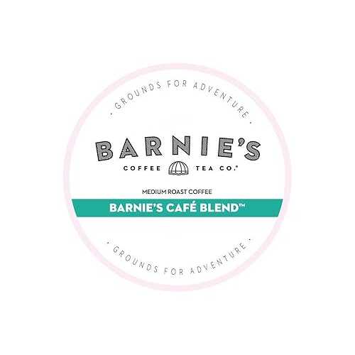 Barnie\'s シングルサーブカフェブレンドコーヒーポッド、中南米コーヒーの滑らかでバランスの取れたブレンド、ミディアムロースト、キューリグビールと互換性あり、48 個 BARNIE\'S COFFEE TEA CO. Barnie\'s Single Serve Caf・・ Blend Coffee Pods, Smooth