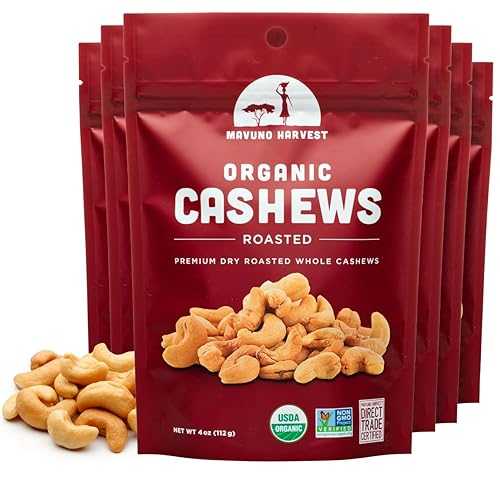 ??? ???? ??? ??? ???? ? ???, ?? ???, 4?? (6? ?) Mavuno Harvest Organic Roasted Cashews | Unsalted Whole Cashews | Dry Roasted Cashew Nuts | Vegan, Low Sodium, Non GMO Healthy Snacks