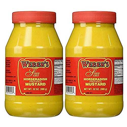 ウェーバーズ ホースラディッシュ マスタード (32 オンス、2 パック) Weber's Horseradish Mustard (32oz, 2 Pack)