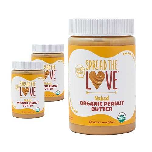 Spread The Love NAKED オーガニック ピーナッツバター (オーガニック、オールナチュラル、ビーガン、グルテンフリー、クリーミー、ドライロースト、塩無添加、砂糖無添加、パーム油無添加) (3 パック) Spread The Love NAKED Organic Peanut Butter (O 9,190円