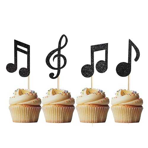 Morndew 24 PCS Music Note Cupcake Toppers for Music Rock Star Party Birthday Baby Shower Wedding Party Decorations Morndew 24 PCS Music Note Cupcake Toppers for Music Rock Star Party Birthday Baby Shower Wedding Party De画像