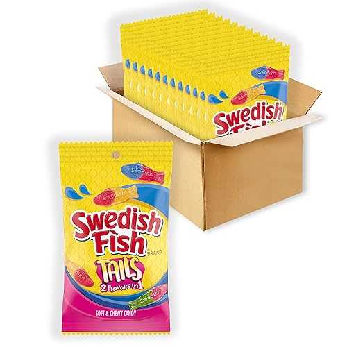 SWEDISH FISH Tails 2 Flavors in 1 Soft & Chewy Candy, 12 - 8 oz Bags 12,948円