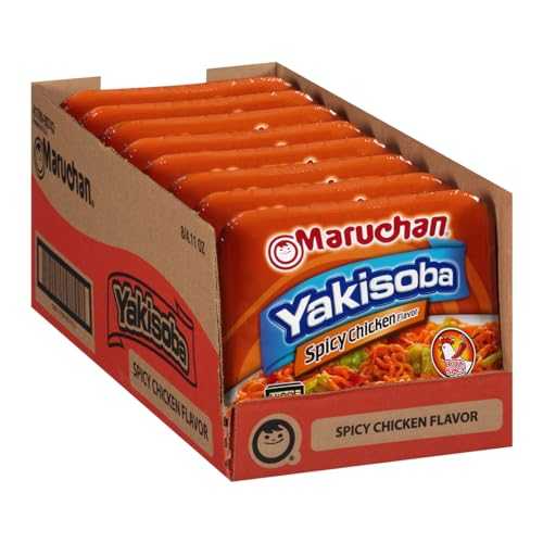マルちゃん 焼きそば スパイシーチキン味、4.11オンス、8個パック (4178990743) Maruchan Yakisoba Spicy Chicken Flavor, 4.11 Oz, Pack of 8, (4178990743)