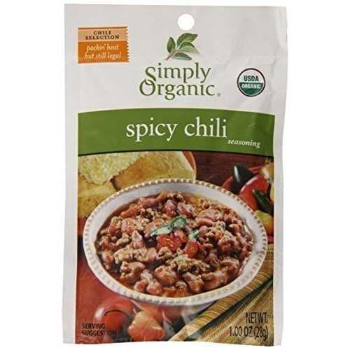 Simply Organic Spicy Chili, Seasoning Mix, Certified Organic, 1-Ounce Packets (Pack of 12) ( Value Bulk Multi-pack)60|Glomarket