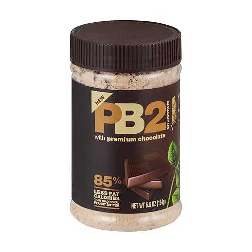 ベル・プランテーション チョコレート入り粉末ピーナッツバター、6.5オンス - 1ケースあたり12個。 PB2 Bell Plantation Powdered Peanut Butter with Chocolate, 6.5 Ounce - 12 per case.