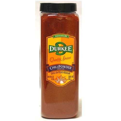 Durkee ミディアムチリパウダー - 16 オンス 容器、1ケース6個入り Durkee Medium Chili Powder - 16 oz. container, 6 per case