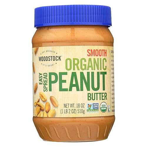 ピーナッツバター オーガニック Sprd Smth Sl 18 オンス (12 個パック) Woodstock Peanut Butter Organic Sprd Smth Sl 18 Oz (Pack of 12)