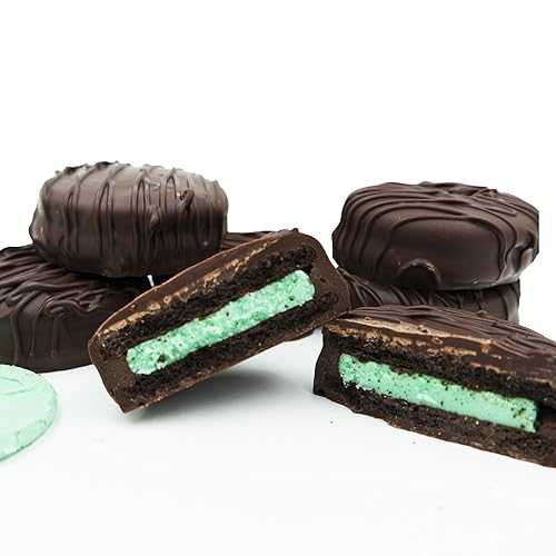 Philadelphia Candies Dark Chocolate Covered Mint Creme Filled Sandwich Cookies, 15 Ounce