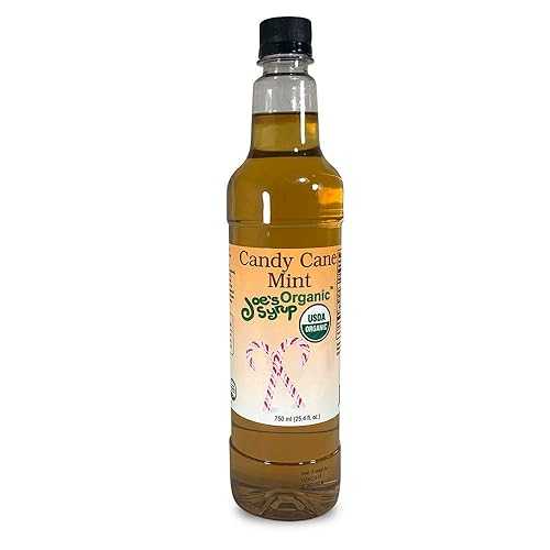 Joe's Syrup オーガニックフレーバーシロップ、オーガニック キャンディケーン ミント、750 ml (3 パック) Joe's Syrup Joe’s Syrup Organic Flavored Syrup, Organic Candy Cane Mint, 750 ml (3 Pack)