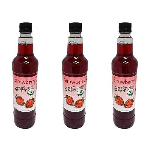 Joe's Syrup オーガニックフレーバーシロップ、オーガニックストロベリー、750 ml (3 パック) Joe's Syrup Joe’s Syrup Organic Flavored Syrup, Organic Strawberry, 750 ml (3 Pack)