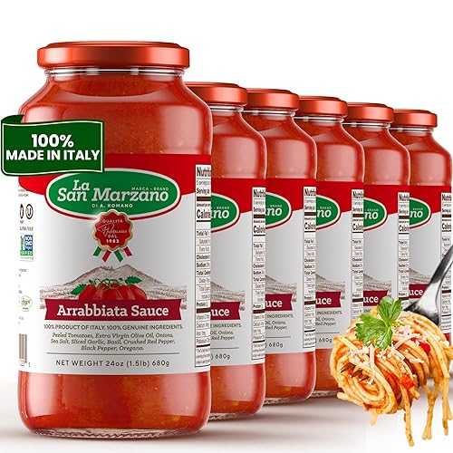 La San Marzano Arrabiata Sauce, 24 oz, Pasta Sauce Made in Italy, All Purpose Tomato Premium Quality, All Natural, Mediterranean Diet, Non GMO, Vegan, Gluten Free