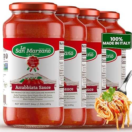 La San Marzano Arrabiata Sauce, 24 oz, Pasta Sauce Made in Italy, All Purpose Tomato Premium Quality, All Natural, Mediterranean Diet, Non GMO, Vegan, Gluten Free