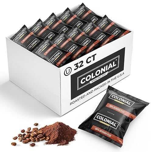 ???? ?? ??, ?? ?? ?? ?, ???? ?? ??? ??, (2.5?? ?, 32?) COLONIAL INTERNATIONAL COFFEE Colonial Coffee 32 Count Single Pot Coffee Packets ? 100% Arabica Dark Roast | Pre-Measured Frac P
