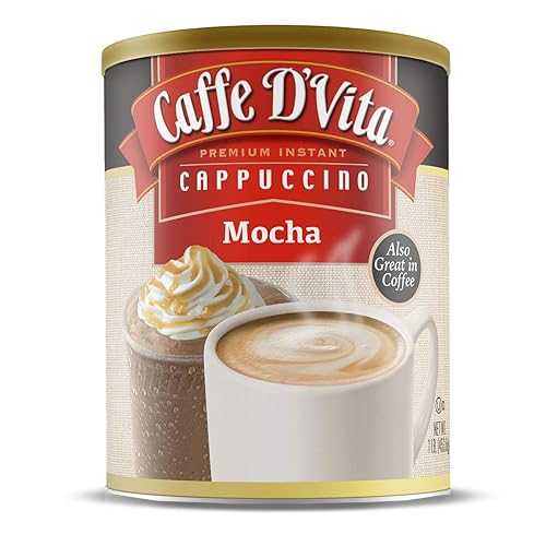 ??, ?? ??? ?? ???? 1??? ? (16??) Caffe D'Vita Mocha Cappuccino - Instant Powder Coffee Mix, Gluten Free, No Cholesterol, No Hydrogenated Oils, No Trans Fat, 99% Caffeine Free - 1 Lb Can