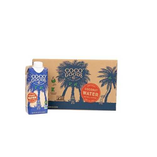 CocoGoodsCo ベトナム シングルオリジン 100% 天然ココナッツウォーター、非遺伝子組み換え、濃縮物不使用 (16.9 液量オンス、12 パック) CocoGoodsCo Vietnam Single-Origin 100% Natural Coconut Water, Non-GMO, Never from Concentrate (16.9