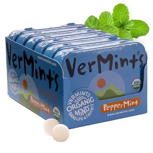 ??? ??? ???? ??, 6?/1.4?? ? VerMints Organic Breath Mints PepperMint Candy Mints for Real Long-Lasting Flavor, Travel Size Tin - Non-GMO, Nut Free, Gluten Free, Vegan, Kosher Peppermints - 1.41oz Tins 4,455円