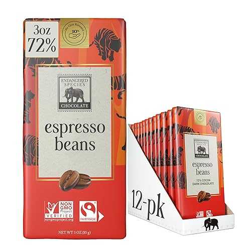 Endangered Species Chocolate Endangered Species Dark Chocolate Bar with Espresso Beans (72% cocoa)
